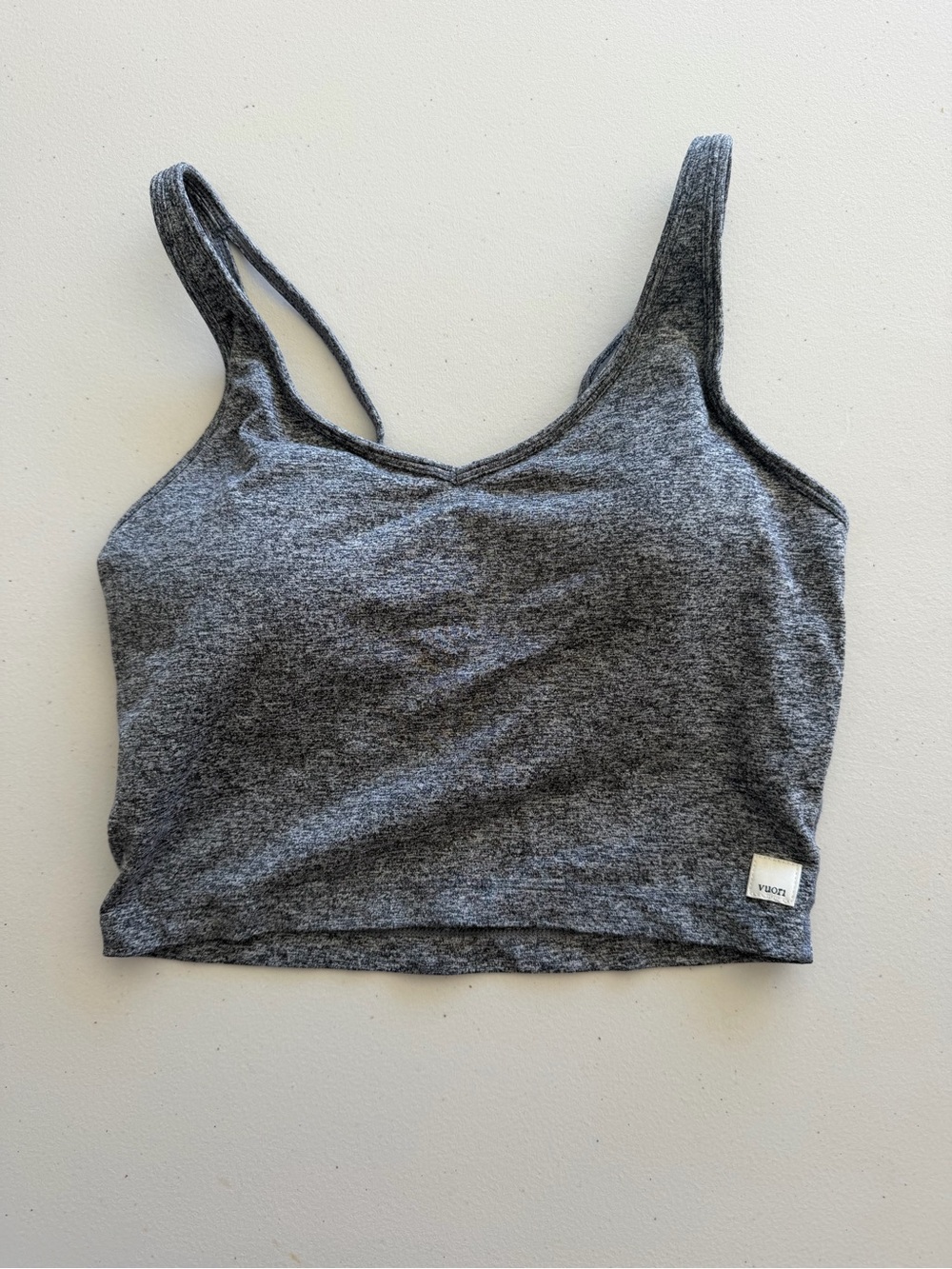 Vuori Gray Heather Cropped Tank Top